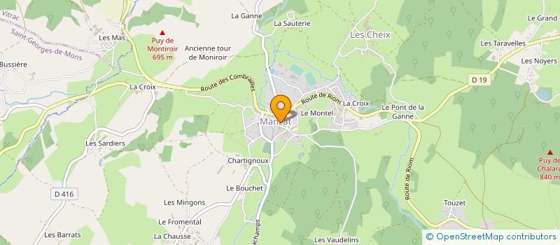 localisation de l'entreprise CENTRE INTERCOMMUNAL D'ACTION SOCIALE DE LA COMMUNAUTE DE COMMUNES COMBRAILLES SIOULE ET MORGE à MANZAT