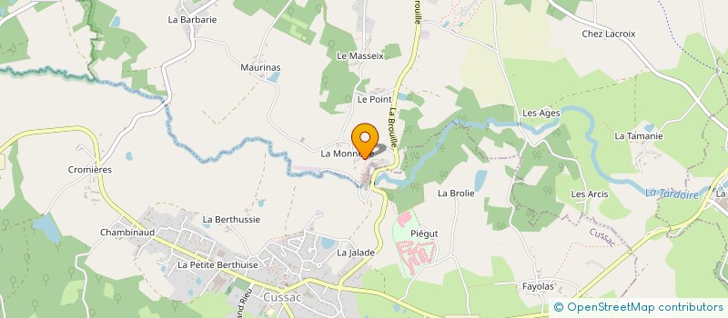 localisation de l'entreprise CENTRE INTERCOMMUNAL D ACTION SOCIALE DES FEUILLARDIERS à CUSSAC