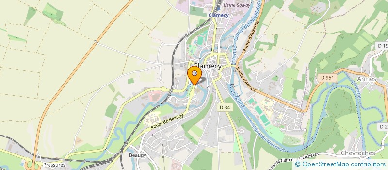 localisation de l'entreprise CENTRE INTERCOMMUNAL D ACTION SOCIALE DES VAUX D YONNE à CLAMECY