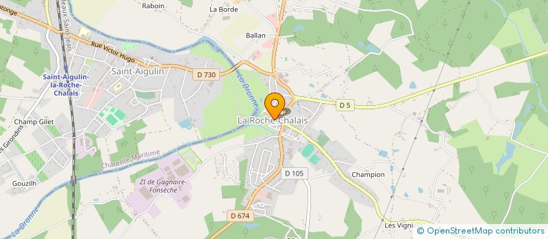 localisation de l'entreprise CENTRE INTERCOMMUNAL D'ACTION SOCIALE DU PAYS DE ST AULAYE à LA ROCHE-CHALAIS