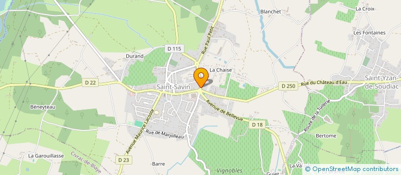 localisation de l'entreprise CENTRE INTERCOMMUNAL D'ACTION SOCIALE LATITUDE NORD GIRONDE  SAINT-SAVIN