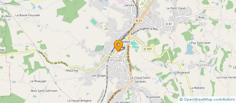 localisation de l'entreprise CENTRE INTERCOMMUNAL D'ACTION SOCIALE PERIGORD-LIMOUSIN à THIVIERS