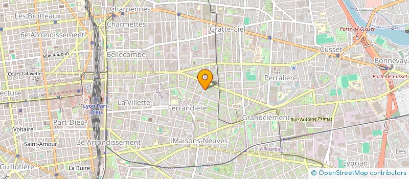 localisation de l'entreprise CENTRE LYONNAIS DE FORMATION CONTINUE TOUT AU LONG DE LA VIE  VILLEURBANNE