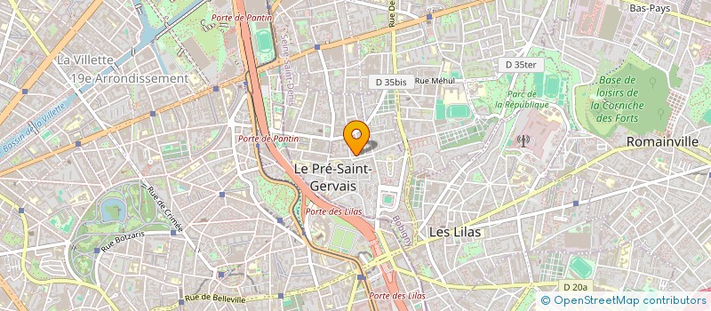 localisation de l'entreprise CENTRE MEDICAL DU SOMMEIL ET DE MEDECINE BUCCO-DENTAIRE PARIS EST à LE PRE-SAINT-GERVAIS
