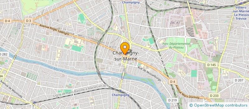 localisation de l'entreprise CENTRE MEDICAL PARAMEDICAL RUE DUPERTUIS à CHAMPIGNY-SUR-MARNE