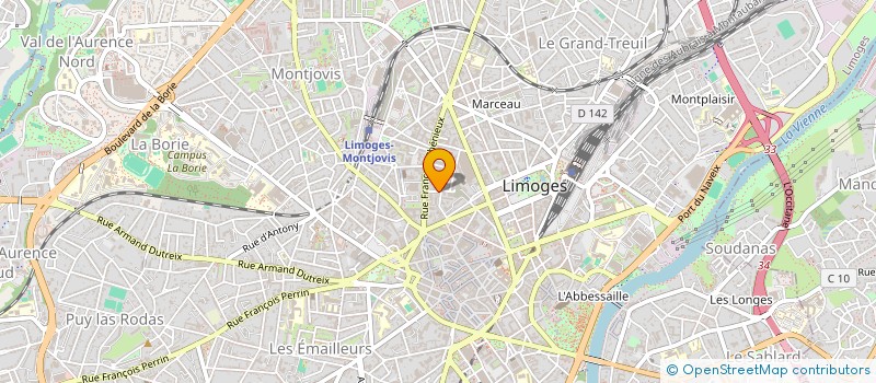 localisation de l'entreprise CENTRE OCEAN à LIMOGES
