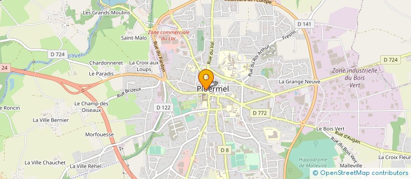 localisation de l'entreprise CENTRE OPTIQUE PREVOTEAU à PLOERMEL