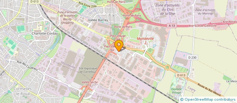 localisation de l'entreprise CENTRE PREVENTION ENVIRONNEMENT à MONDEVILLE