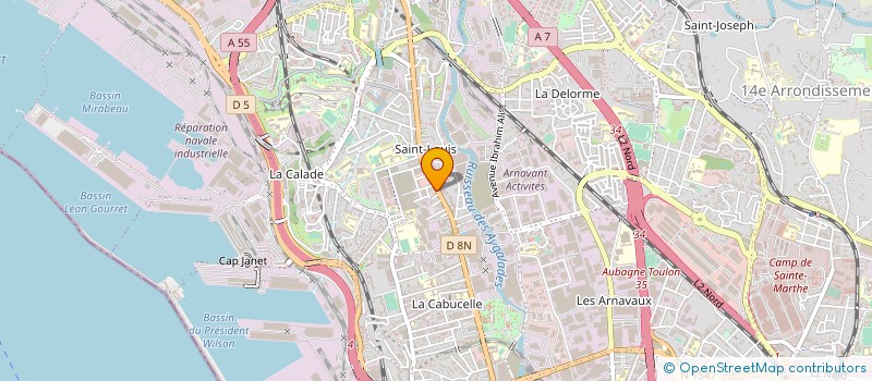 localisation de l'entreprise CENTRE PROFESSIONNEL PEINTURE VEHICULES à MARSEILLE