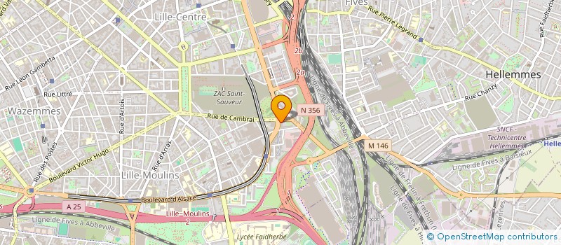 localisation de l'entreprise CENTRE REGIONAL DE RESSOURCES POUR LES PROFESSIONNELS DE L'ORIENTATION, EMPLOI, FORMATION - CARIF-OREF HAUTS DE FRANCE  LILLE