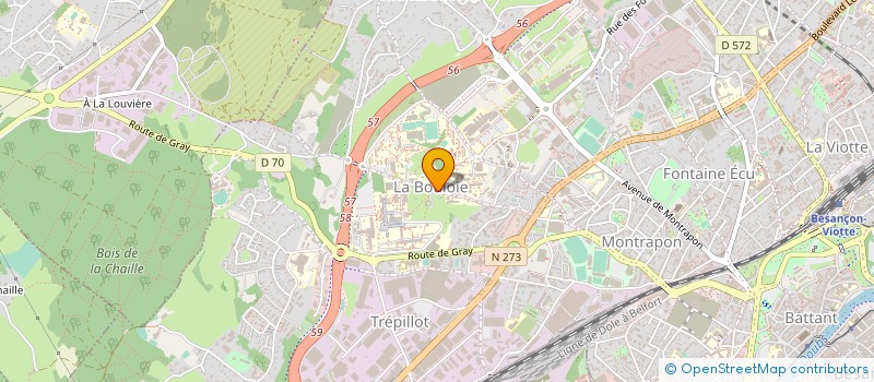 localisation de l'entreprise CENTRE REGIONAL DES OEUVRES UNIVERSITAIRES ET SCOLAIRES DE BOURGOGNE-FRANCHE-COMTE à BESANCON