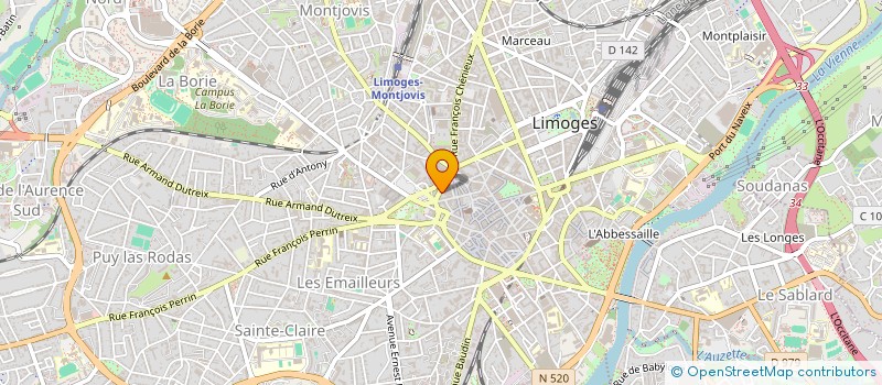 localisation de l'entreprise CENTRE REGIONAL DU LIVRE EN LIMOUSIN à LIMOGES