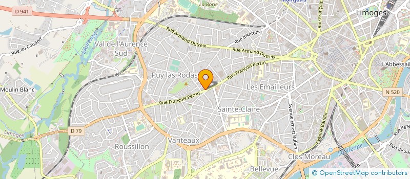 localisation de l'entreprise CENTRE SANTE PERRIN à LIMOGES