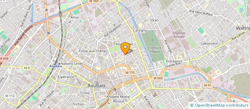 localisation de l'entreprise CENTRE SOCIAL DE L HOMMELET à ROUBAIX