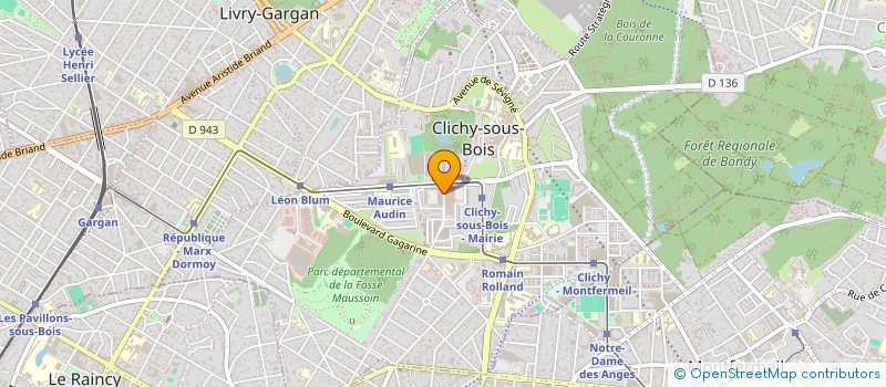 localisation de l'entreprise CENTRE SOCIAL DU BAS CLICHY - L'ORANGE BLEUE à CLICHY-SOUS-BOIS