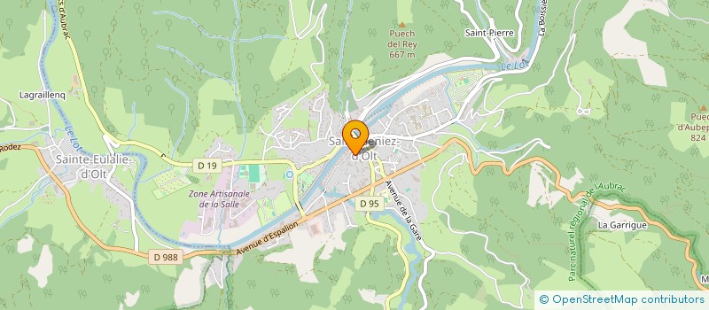 localisation de l'entreprise CENTRE SOCIAL DU PAYS D'OLT à SAINT GENIEZ D'OLT ET D'AUBRAC