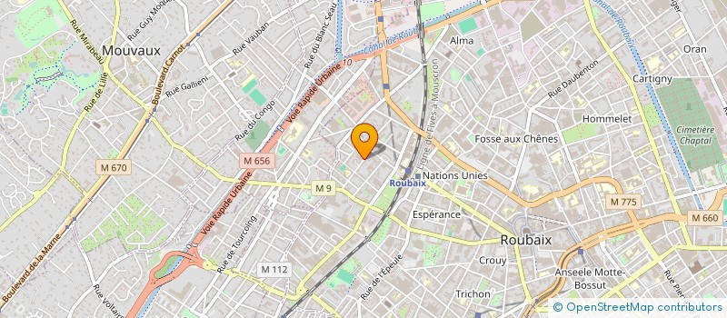 localisation de l'entreprise CENTRE SOCIAL ET CULTUREL à ROUBAIX