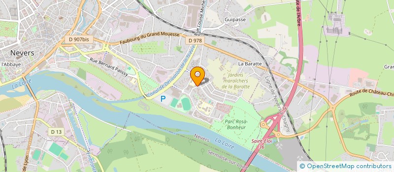 localisation de l'entreprise CENTRE SOCIOCULTUREL DE LA BARATTE à NEVERS