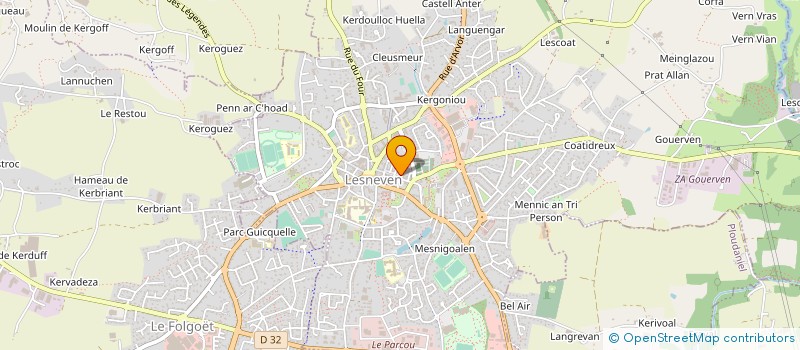 localisation de l'entreprise CENTRE SOINS INFIRMIERS à LESNEVEN