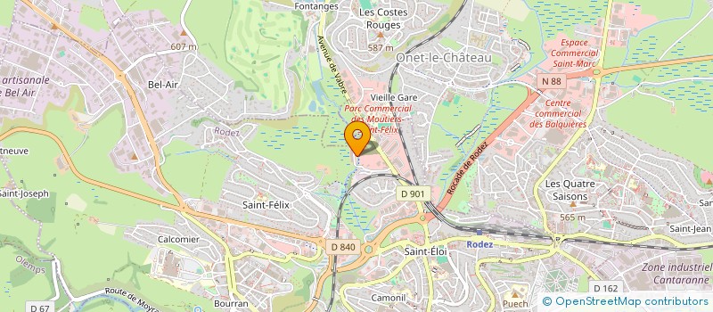 localisation de l'entreprise CENTRE SUD VIANDES CONDITIONNEES à RODEZ