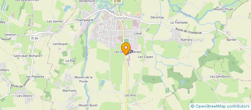 localisation de l'entreprise CENTRE TECHNIQUE DE L'HABITAT AIN à VONNAS