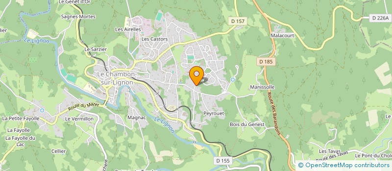 localisation de l'entreprise CENTRE TENNIS CHAMBON S LIGNON à LE CHAMBON SUR LIGNON