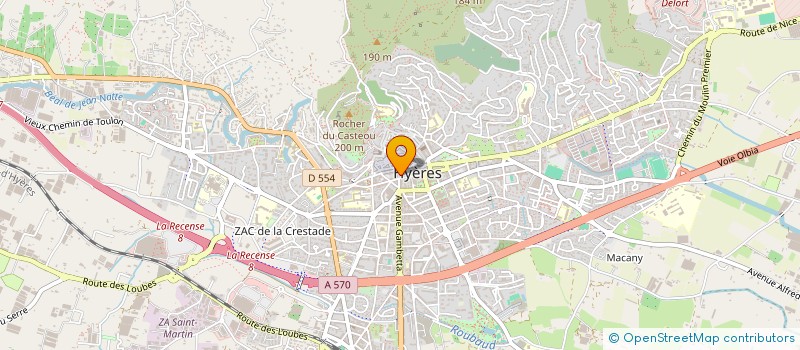 localisation de l'entreprise CENTRE THERAPEUTIQUE GAMBETTA à HYERES