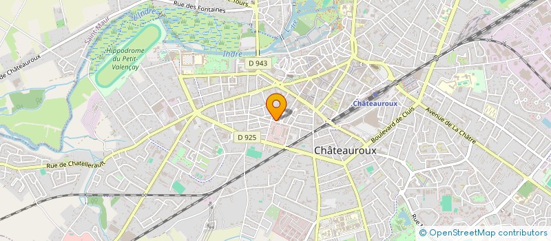 localisation de l'entreprise CENTREHUIS, HUISSIERS DE JUSTICES ASSOCIES, SOCIETE CIVILE PROFESSIONNELLE TITULAIRE D'UN OFFICE D'HUISSIERS DE JUSTICE à CHATEAUROUX