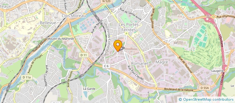 localisation de l'entreprise CERAFORM à LIMOGES