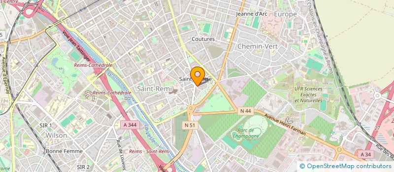 localisation de l'entreprise CERCLE BRIDGE REIMS CHAMPAGNE  REIMS