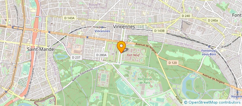 localisation de l'entreprise CERCLE DU GROUPEMENT DE SOUTIEN DE BASE DE DEFENSE DE VINCENNES  PARIS