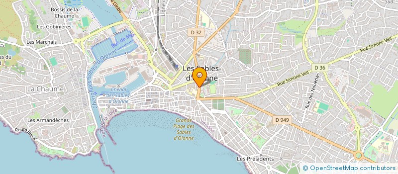 localisation de l'entreprise CERCLE GASTON CHAISSAC à LES SABLES D'OLONNE