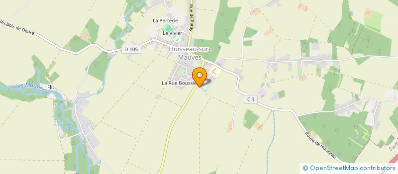 localisation de l'entreprise CERCLE LAIQUE UXELLOIS DE TENNIS DE TABLE à HUISSEAU-SUR-MAUVES