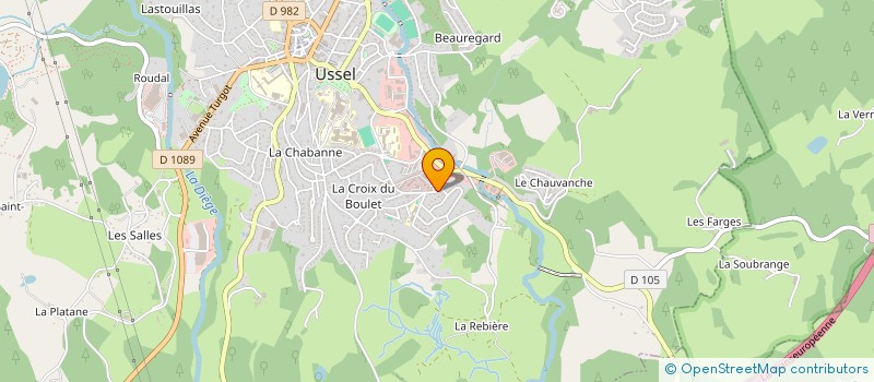 localisation de l'entreprise CERCLE MIXTE DE GENDARMERIE D'USSEL  USSEL
