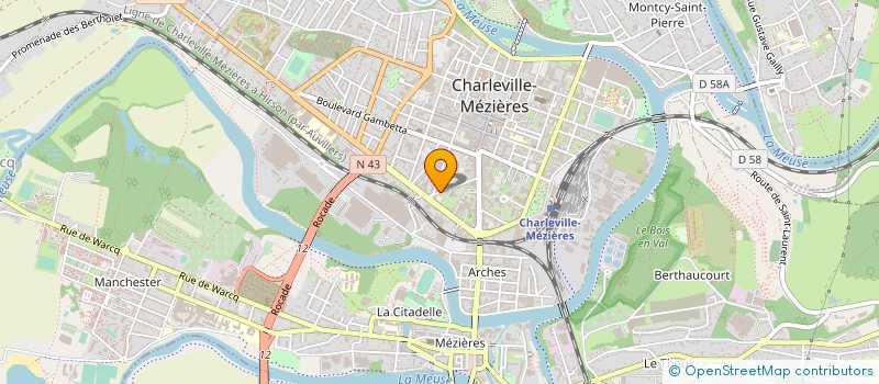 localisation de l'entreprise CERCLE PHILOSOPHIQUE ET CULTUREL LA FRATERNITE GEORGES CORNEAU  CHARLEVILLE-MEZIERES