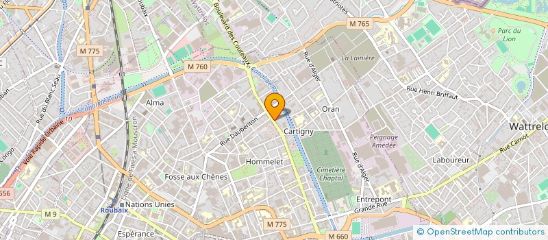 localisation de l'entreprise CERCLE PRODUCTION à ROUBAIX