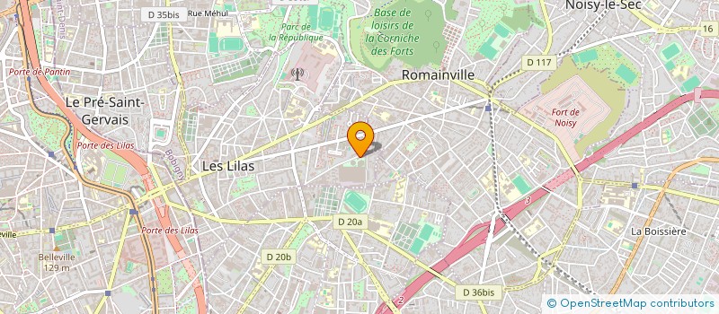 localisation de l'entreprise CERCLE SPORTIF LILAS NATATION à LES LILAS