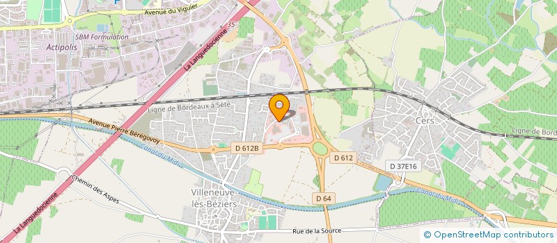 localisation de l'entreprise CERM CLIMATISATION ENERGIE RENOUVELABLE DU MIDI à VILLENEUVE-LES-BEZIERS