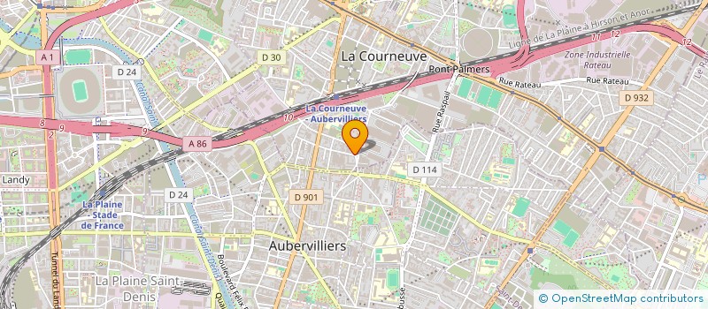 localisation de l'entreprise CERTAF CALOR ETUD REALI THERM ACOUS FRIG à LA COURNEUVE