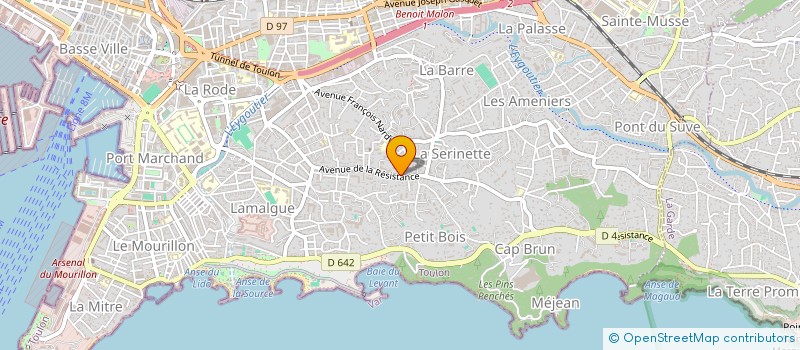 localisation de l'entreprise CERUTTI PEINTURE à TOULON