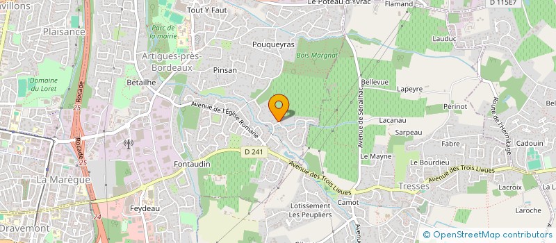 localisation de l'entreprise CETACE à ARTIGUES-PRES-BORDEAUX
