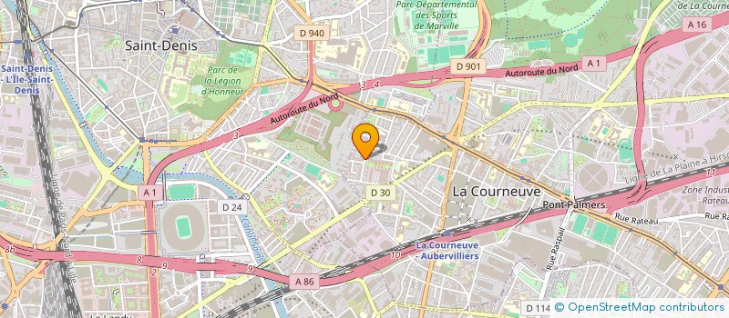 localisation de l'entreprise CETEBEI SARL à LA COURNEUVE