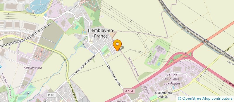 localisation de l'entreprise CETRA à TREMBLAY-EN-FRANCE