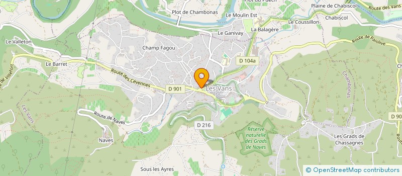 localisation de l'entreprise CEVENNES D'ARDECHE à LES VANS