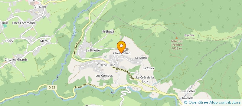 localisation de l'entreprise CF BOIS à CHEVENOZ