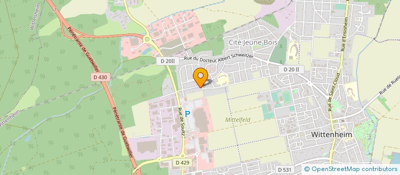 localisation de l'entreprise CF ZINGUERIE  WITTENHEIM