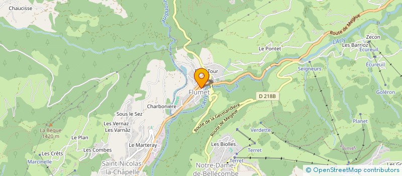 localisation de l'entreprise CFV DE LA FNACA CENT FAMIL VAC  FLUMET