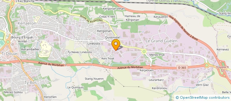 localisation de l'entreprise CG OUEST  QUIMPER