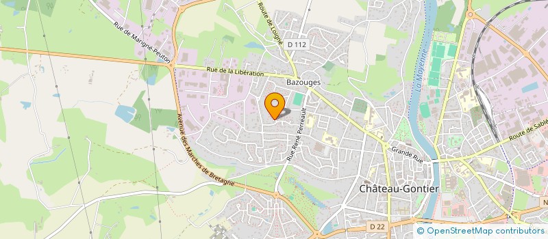 localisation de l'entreprise CG PLATRERIE à CHATEAU-GONTIER-SUR-MAYENNE