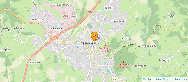 localisation de l'entreprise CH JACQUES BARROT - YSSINGEAUX   YSSINGEAUX